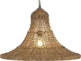 Lustră suspendată din fibre naturale împletite manual, natur, 55 x 75 cm, „Péronne”