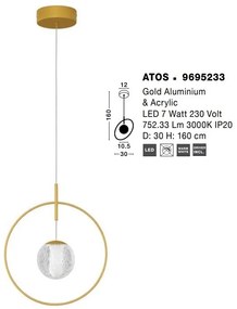 Lustra, Pendul LED design modern ATOS