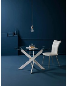 Masă de dining rotundă cu blat din sticlă 120x120 cm Ruth – Marckeric