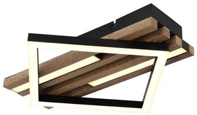 Plafoniera LED riflaj MDF cu efect de lemn OBRIEN
