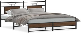 vidaXL Cadru pat fără saltea stejar maro, 160x200 cm, lemn prelucrat