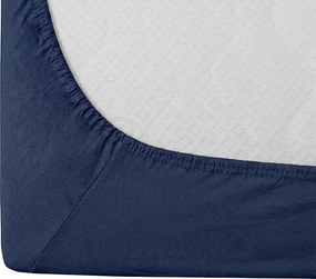 Cearsaf din bumbac cu elastic STANDARD 90 x 200 cm bleumarin