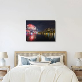 Tablou cu artificii in Singapur (70x50 cm)