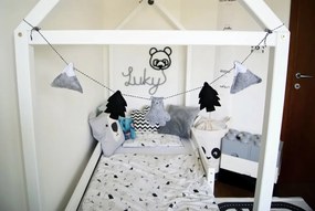 Pat pentru copii Casa Paul - Alb 180x80 cm pat fără spațiu de depozitare