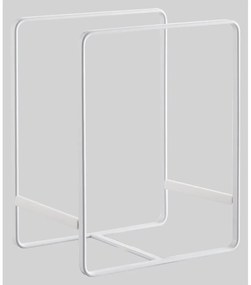 Suport metalic pentru farfurii Yamazaki Tower, alb