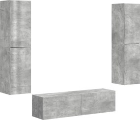 vidaXL Set comodă TV 6 pcs Gri din beton Lemn compozit