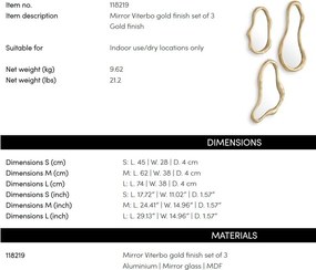 Set de 3 oglinzi decorative design LUX Viterbo