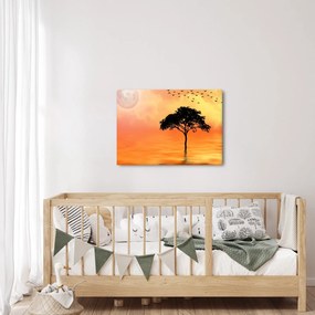 Tablou cu copac în apus de soare (70x50 cm)