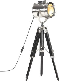 vidaXL Lampă de podea cu trepied, 69 cm, negru, lemn masiv de mango