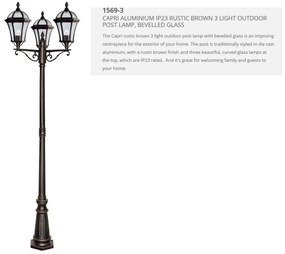 Stalp de iluminat exterior stil traditional Capri 1569-3 SRT