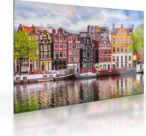 Tablou pe sticlă - Amsterdam, case de dans (70x50 cm)