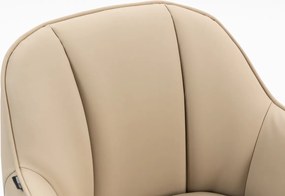 HR2055N Scaun Crem din Piele Ecologica cu Bază Cromata