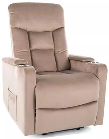 Scaun reclinabil Berville Velvet, bej