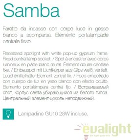 Spot incastrabil din gips alb, SAMBA FI1 ROUND BIG 139012