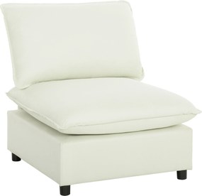 HOMCOM Fotoliu de salon, canapea 1 loc modernă fără brațe cu șezut lat, perne groase, 146x85x78cm, crem | Aosom Romania