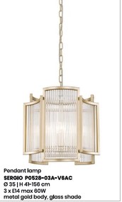 Lustra, Candelabru elegant design modern SERGIO auriu P0528-03A-V6AC ZL