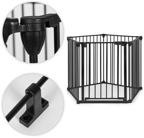 Balustradă de siguranță 5 panouri 60 cm metal negru