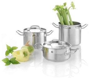 Cratita cu capac 1,5 Lit, 16 cm diametru x 7,5 cm inaltime, inox, gama Hendi Profi Line, potrivita si pt uz profesional
