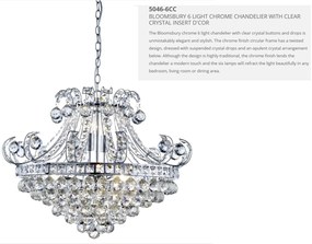Lustra cristal design LUX Bloomsbury 6L 5046-6CC SRT