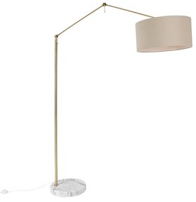 Lampă de podea aurie cu abajur maro deschis 50 cm reglabil - Editor