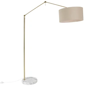 Lampă de podea aurie cu abajur maro deschis 50 cm reglabil - Editor