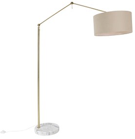 Lampa de podea aurie cu abajur maro deschis 50 cm reglabila - Editor