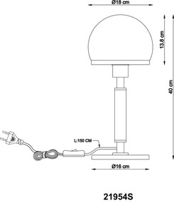 Veioza/Lampa de masa design modern HAKU negru/lemn/fumuriu