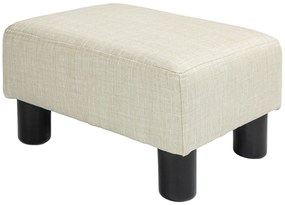 HOMCOM Puf suport pentru picioare taburet jos din țesătură de in capacitate de încărcare 110 kg 40 x 30 x 24 cm bej | Aosom Romania