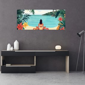 Tablou - Yoghiniță pe plajă (120x50 cm)