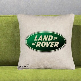 Perna Personalizata cu emblema Land Rover, 40x40 cm, Bej Canapea, Husa Detasabila, Perna Inclusa, BEKZ®