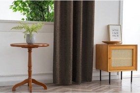 Draperie opaca LOOM VELVET 140x250 cm, maro Agatat: Inele metalice