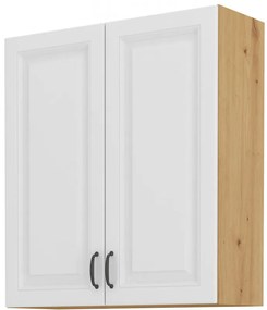 Dulap superior de bucătărie Sheila 80 G 90 2F (stejar artisan + alb). 1032466