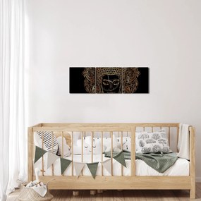 Tablou - Buddha auriu (cu ceas) (90x30 cm)