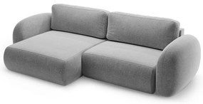 Colțar gri deschis extensibil/cu spațiu de depozitare cu tapițerie din chenille Tonale – Cosmopolitan Design