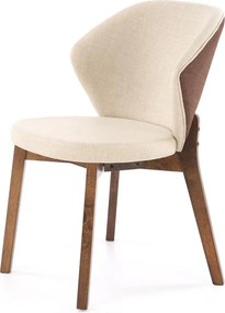 Scaun K583, bej/nuc, stofa clasica/lemn, 57x63x81 cm