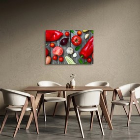 Tablou pe sticlă cu legume (70x50 cm)