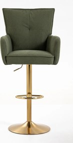 HR250W Scaun Catifea Reiată Premium culoare verde salvie Bază Aurie