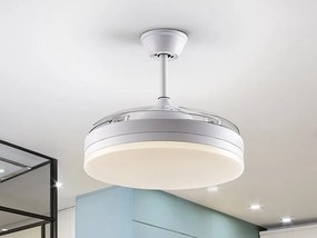 Lustra LED cu Ventilator si telecomanda, lame retractabile Vento alb