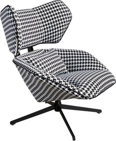 Fotoliu pivotant design LUX, Tesatura Alb-Negru, Armchair