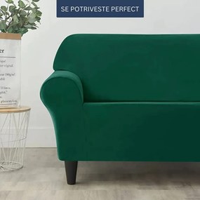 Set 2 Huse Elastice pentru Coltar, Catifea, Marime: M+L, Verde, HCCJ-07