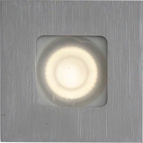 Set de 6 spoturi încastrate moderne Gunmetal pătrate IP44 - Qure