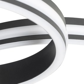 Plafoniera neagră inclusiv LED cu dimmer în 3 trepte 4 lumini - Navara