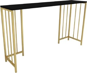 Masa Bucătărie Tip Bar, Auriu &amp; Negru, 150x35x90 cm
