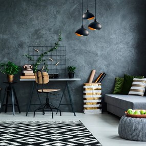 Lustră neagră cu abajur din metal ø 50 cm Sivani – Opviq lights