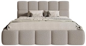 Pat matrimonial 140 cm Cirsten 140B (cu somieră) (Gri deschis). 1099526