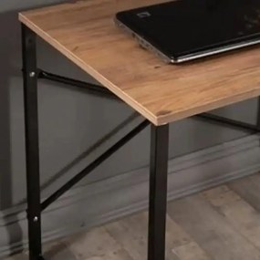 Birou pc pentru birou, model x1,culoare nuc si negru,90 cm