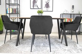 OFERTA Scaun de catifea negru NOLA II. calitate secundara