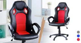 Scaun gamer Basic cu spatar color, Rosu