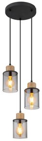 Lustra 3L design modern REID negru, fumuriu, maro inchis