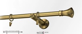 Galerie simpla PICIOR UNIVERSAL - PRINCE-simpla /19 - AUR ANTIC (Alege marime: 360 cm)